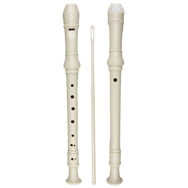 Kasteco 2 Pack German Style 8 Hole-3 Piece Descant Soprano Recorders with Cleaning Rod, Black Storage Bag, ABS Material (Ivory White and Green) - Image 5